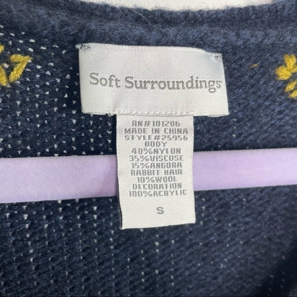 Soft Surroundings Embroidered V Neck Tunic Sweater - Picture 2 of 4